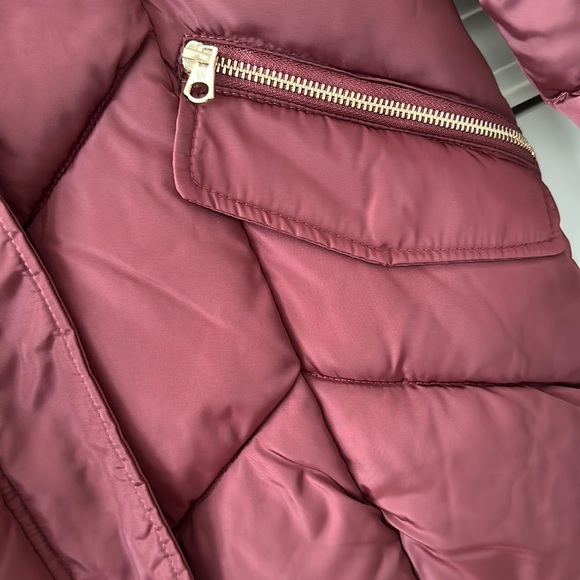 NEW Jessica Simpson Merlot Faux-Fur Trim Hooded Puffer Jacket Women’s Size Small - Picture 2 of 14